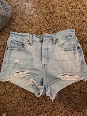 Levi's 501 vintage Distressed Denim Shorts button fly